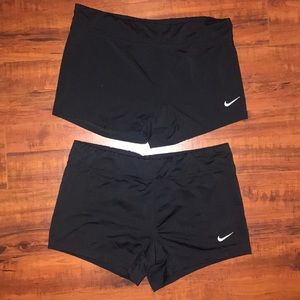 Plain black Nike spandex shorts